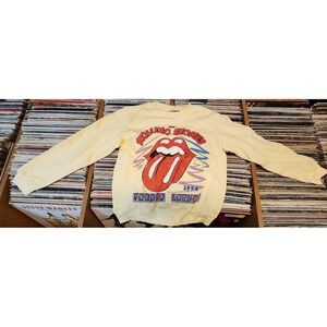 Rolling Stones Voodoo Lounge Graphic Sweatshirt Yellow Small RS102050